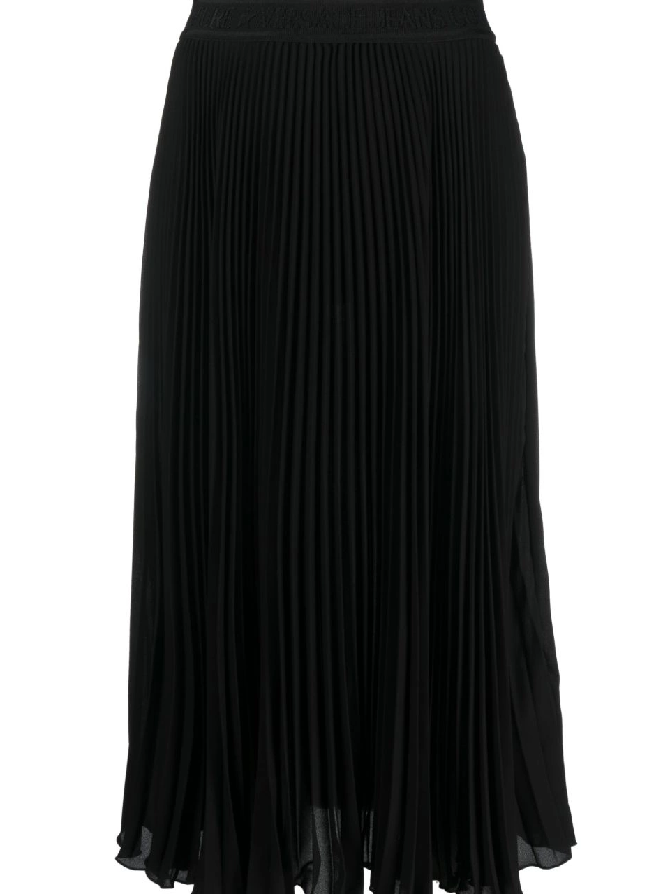 Affordable midi Couture Jeans Versace logo-waistband fully-pleated skirt Women 0813